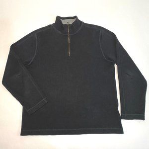Banana Republic Black/Dark Gray 1/4 Zip Pullover Mock Neck Sweater Men's Size L